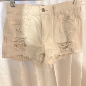 Hollister white jean shorts
